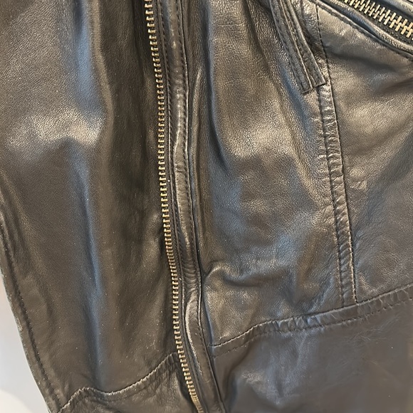 Muubaa leather motorcycle jacket in black size 8 - Picture 5 of 7